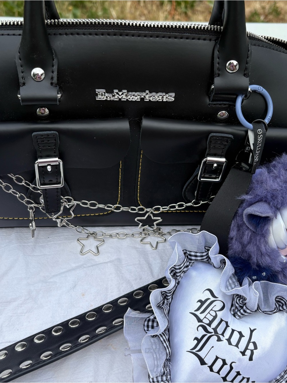Dr. Martens Black Satchel with Silver Star Chain